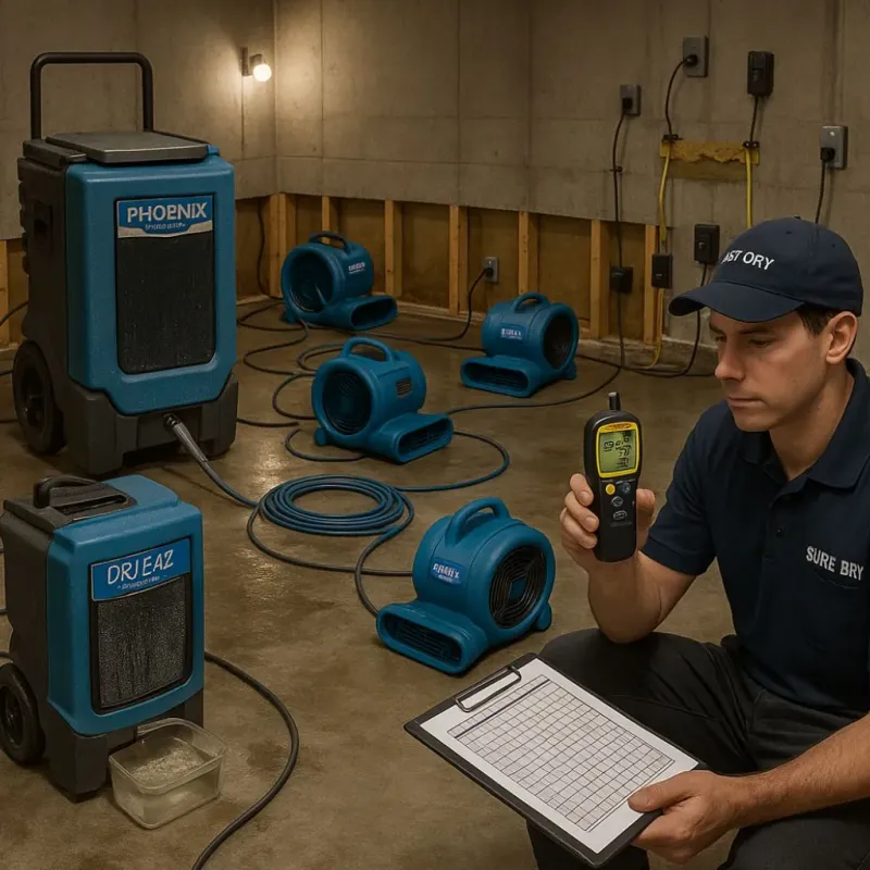 Structural Drying and Dehumidification process in Harlem, FL